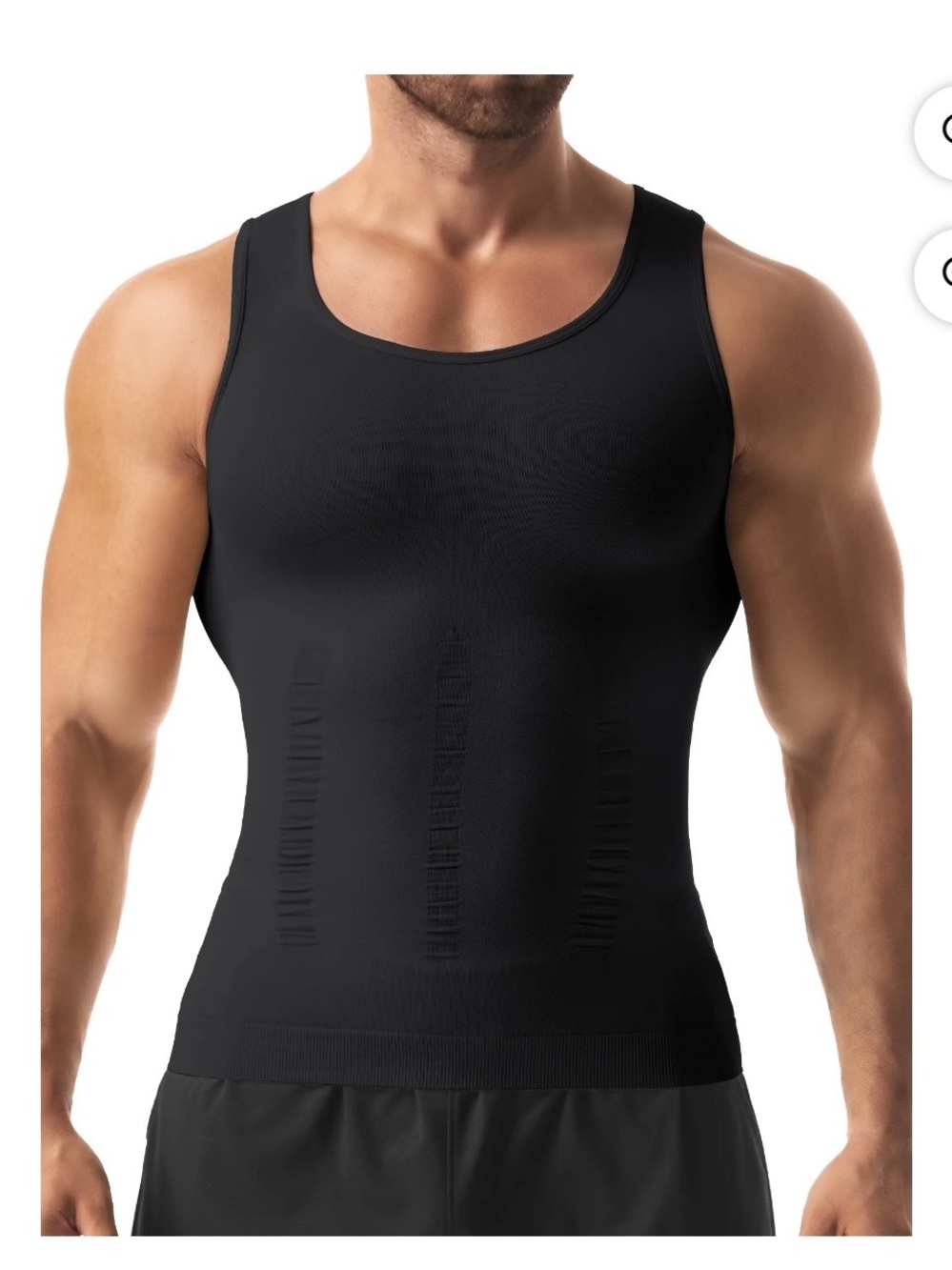 Men's 4 Pack Black Compression Shaping Tank Tops - Med